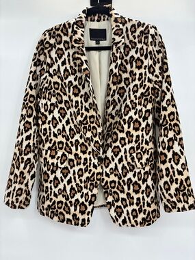Banana Republic Women’s Leopard Print Soft Blazer Single Button Lined Size 6